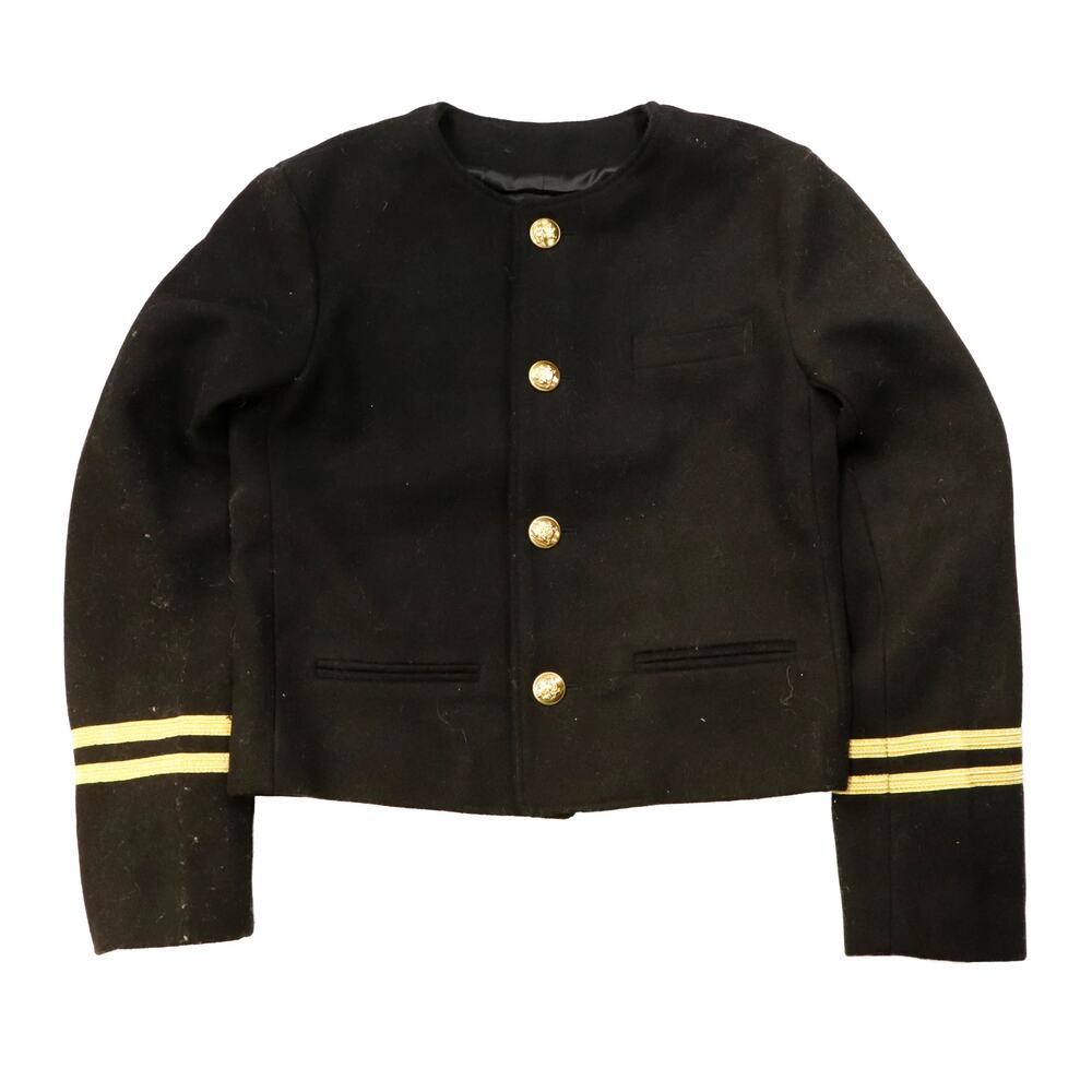 Vintage Celine Paris Womens Black Blazer Yellow Details Size 36
